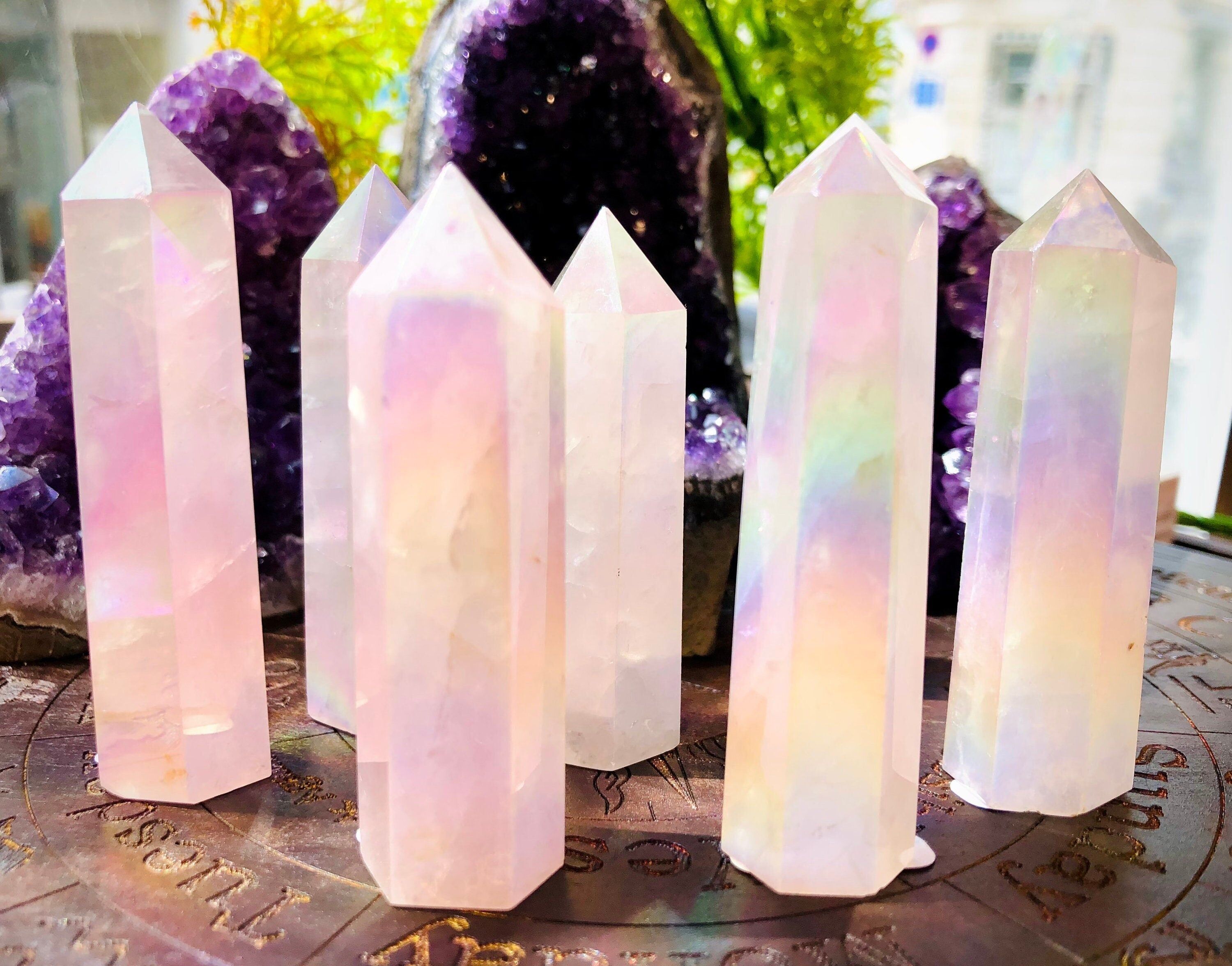 Punto aura di quarzo rosa