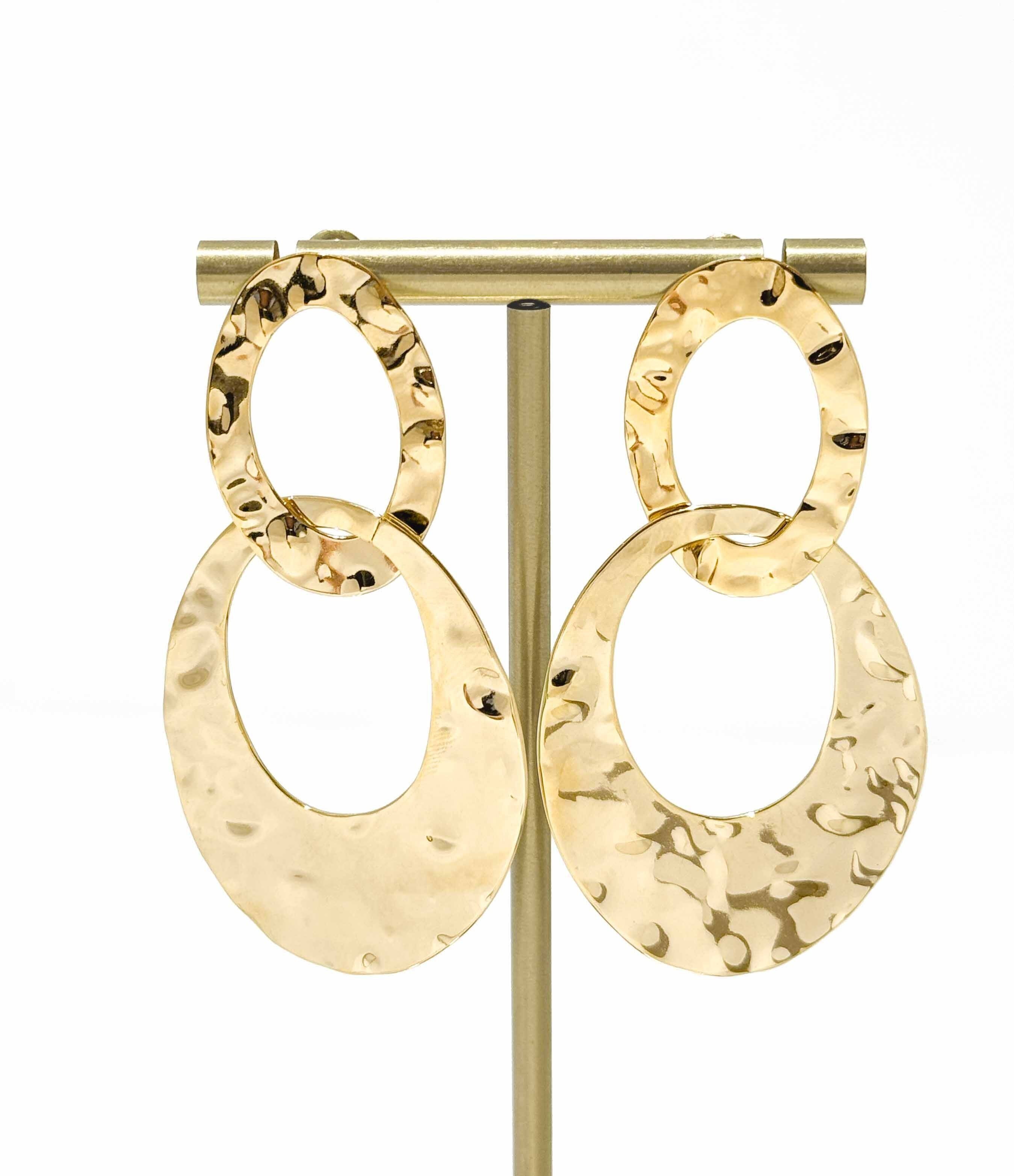 Boucles d'oreilles martelées - Acier inoxydable 316L