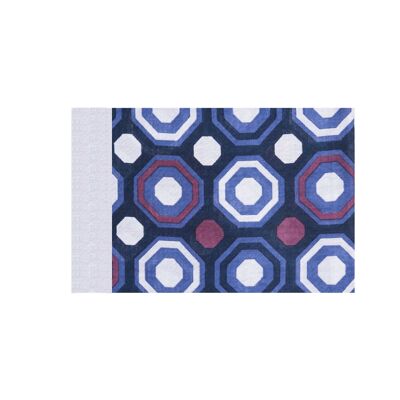 PHRYGIÈNNES SCARF IN BLUE, BORDEAUX AND WHITE VISCOSE