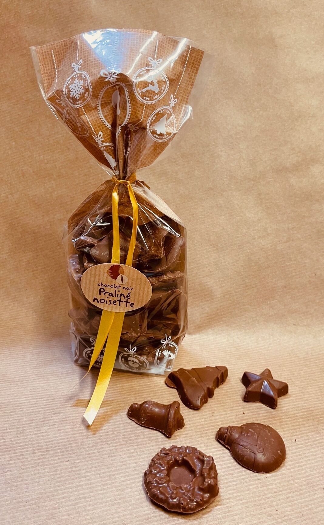 Organic Christmas Friture in vegan praline chocolate, 140g