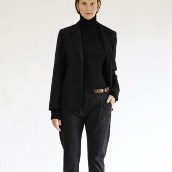 Pantalon à ceinture latérale avec détail de ceinture asymétrique unique - Noir, paquet de 4 1