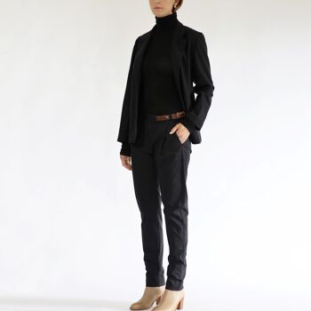 Pantalon à ceinture latérale avec détail de ceinture asymétrique unique - Noir, paquet de 4 2