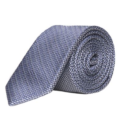 Ariane - cravate en soie bleu et blanc