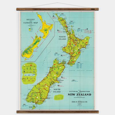 New Zealand Map 80x111cm