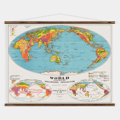 World Physical Map - 112x90.5 cm