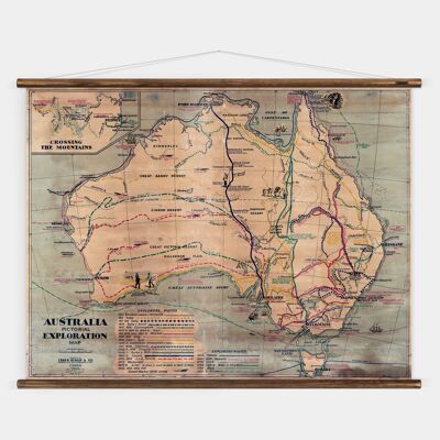 Australia Exporation Map - 130x106cm