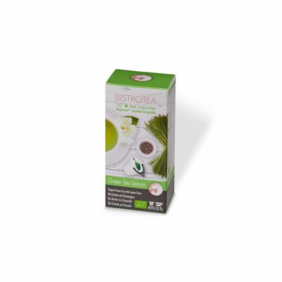 Organic green tea capsule with lemongrass compatible with Nespresso® machines