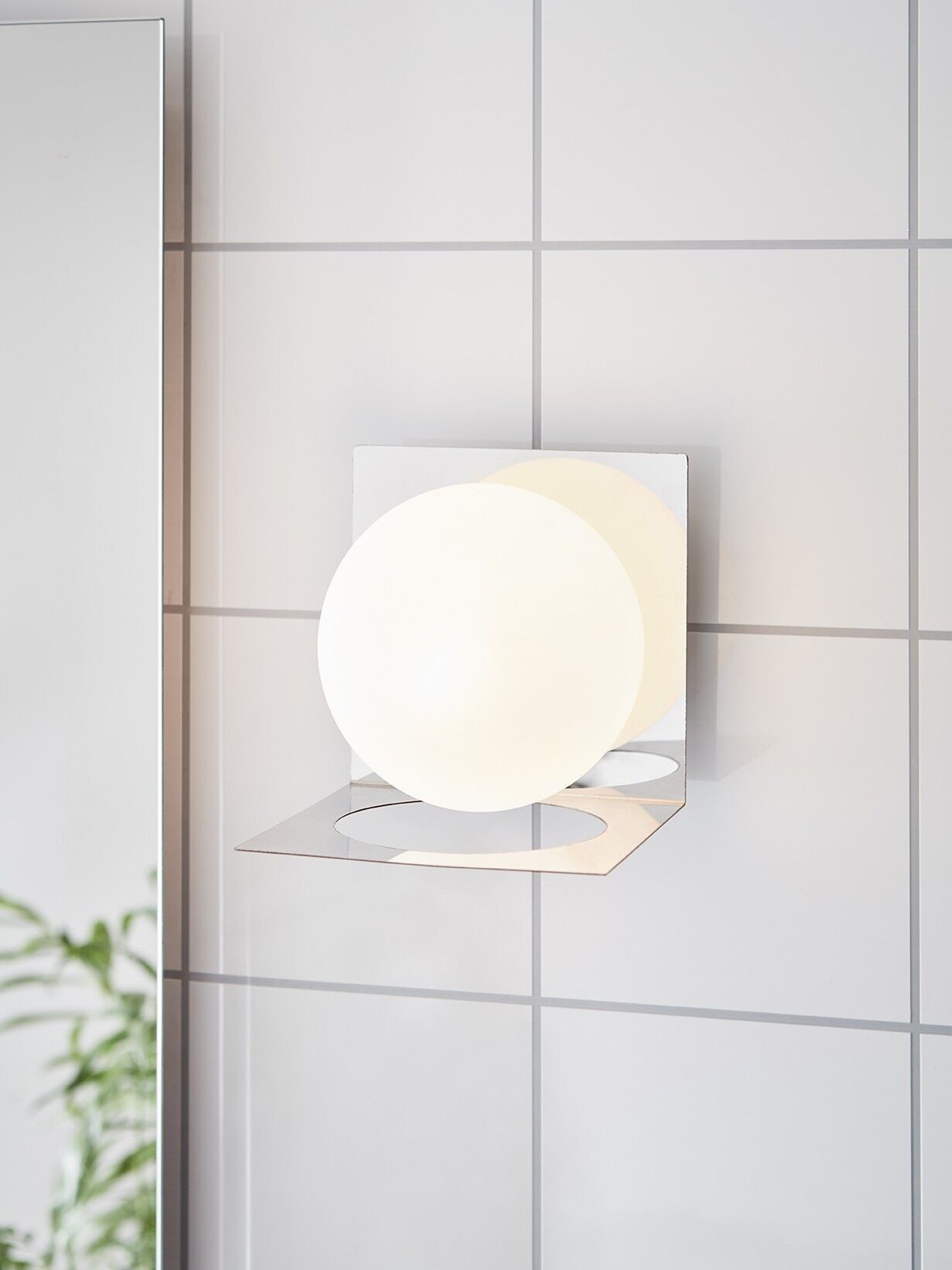 ZENIT Mural 1L IP44 Chrome/Opale