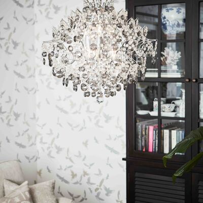 HIDDEN GEM Lampadario 3L Cromo/Trasparente/Fumo