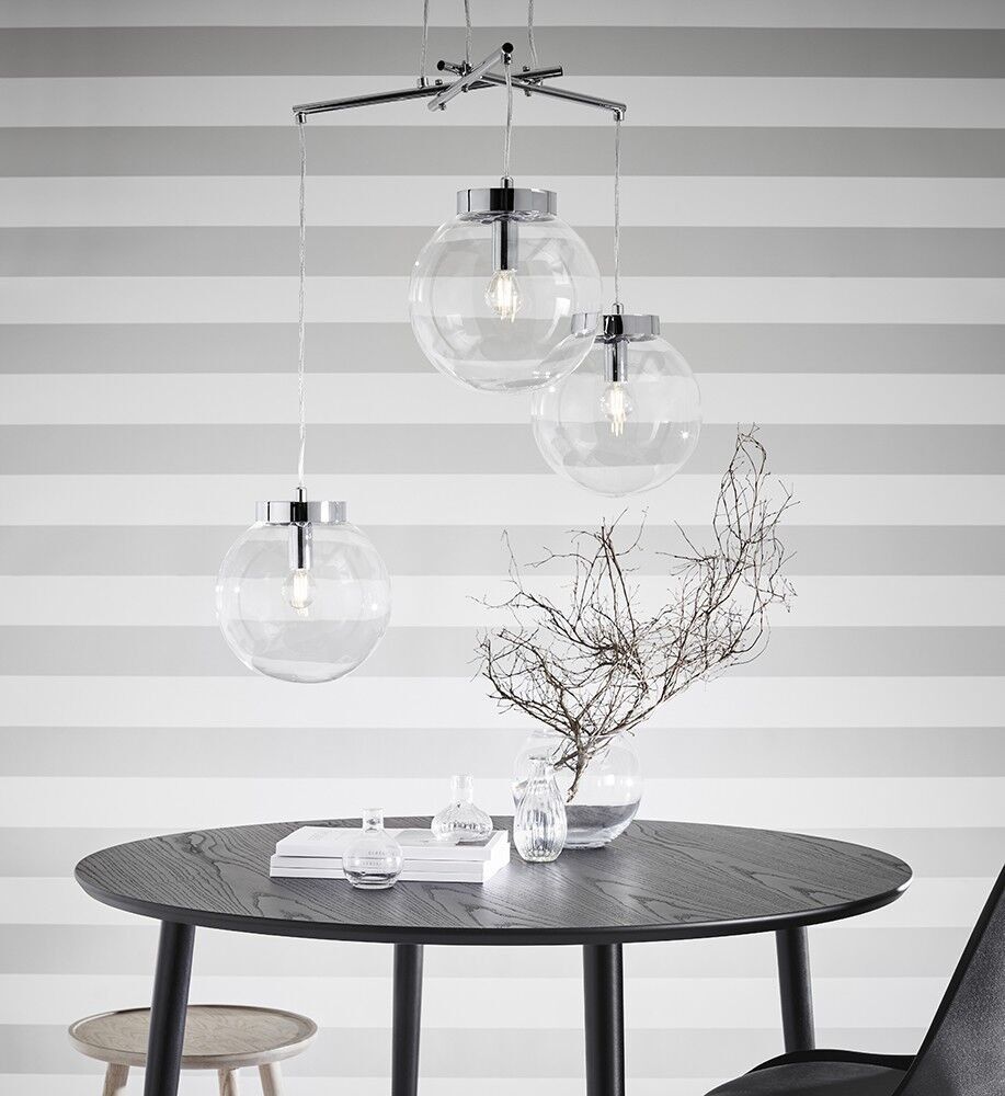 SICILY Sospensione 3L Cromo/Trasparente