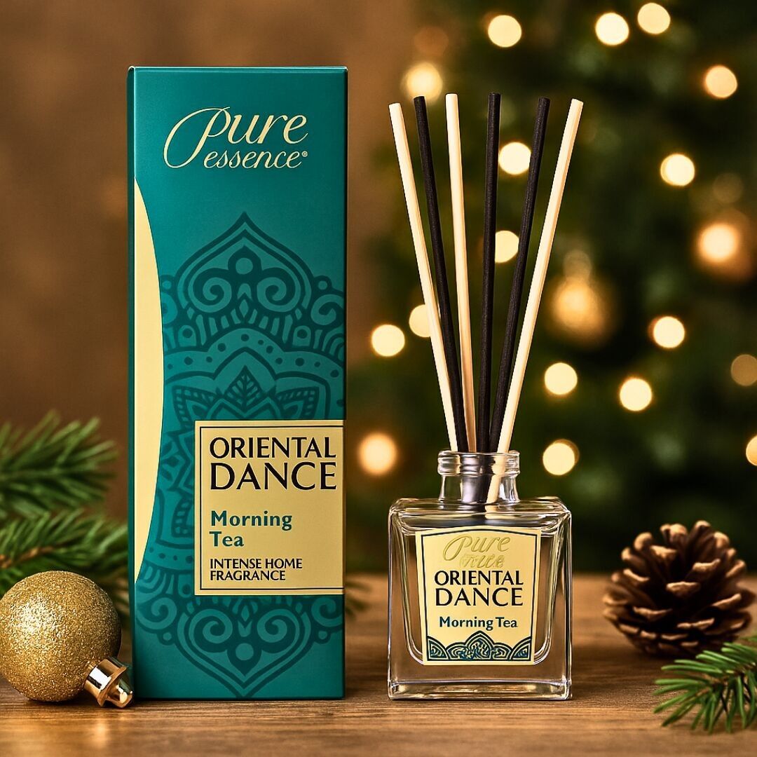 Weihnachts-Sonderedition – 75 ml Raumdiffusoren – ORIENTAL DANCE Morgentee – PURE ESSENCE – Schachtel mit 36 ​​Stück