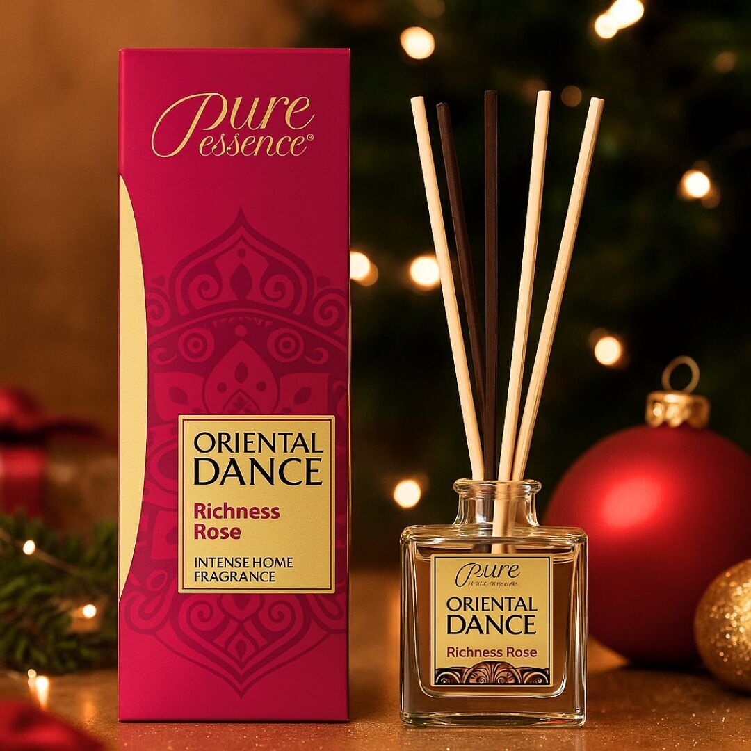 Weihnachts-Sonderedition – 75 ml Raumdiffusoren – ORIENTAL DANCE Richness Rose – PURE ESSENCE – Schachtel mit 36 ​​Stück