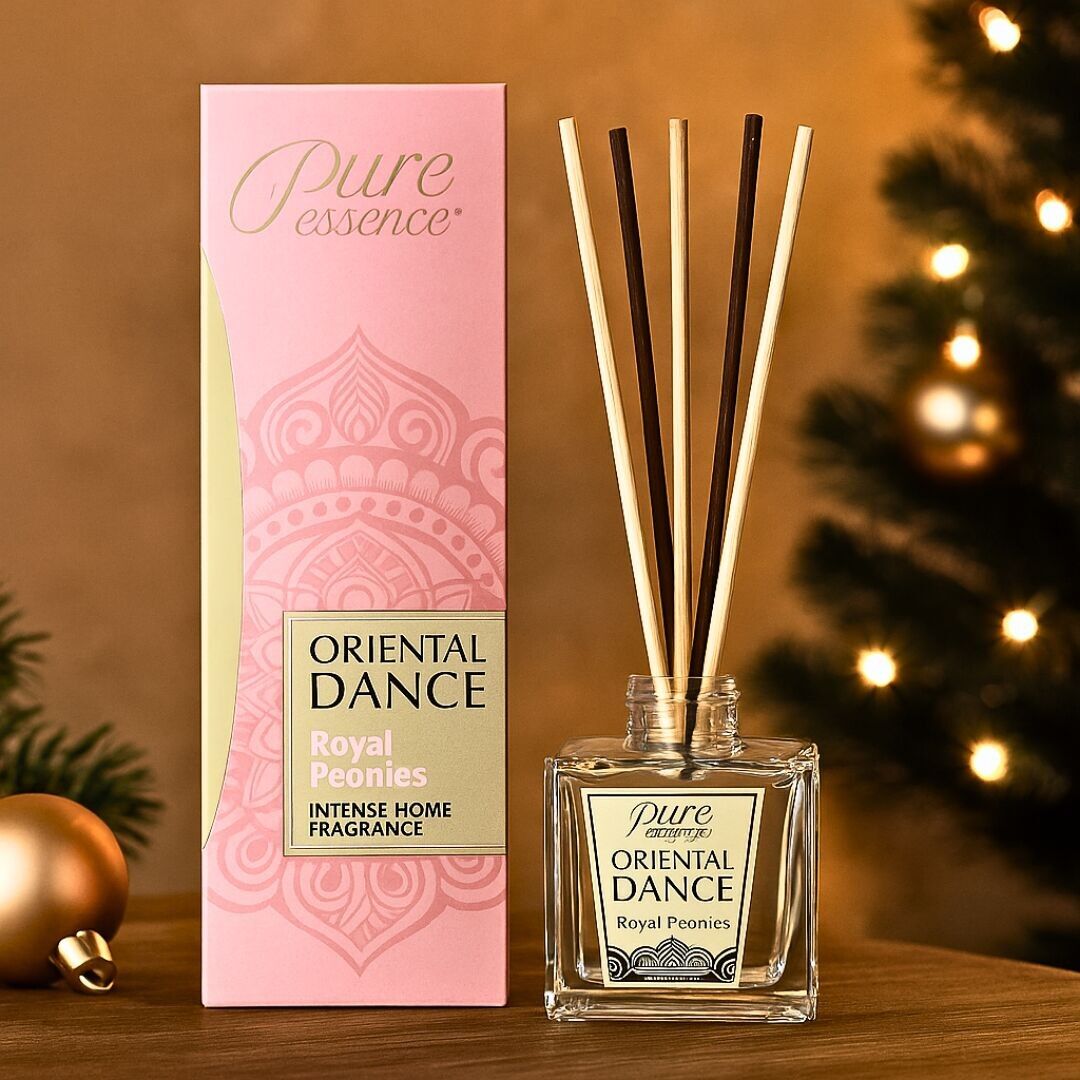Weihnachts-Sonderedition – 75 ml Raumdiffusoren – ORIENTAL DANCE Royal Peonies – PURE ESSENCE – Schachtel mit 36 ​​Stück