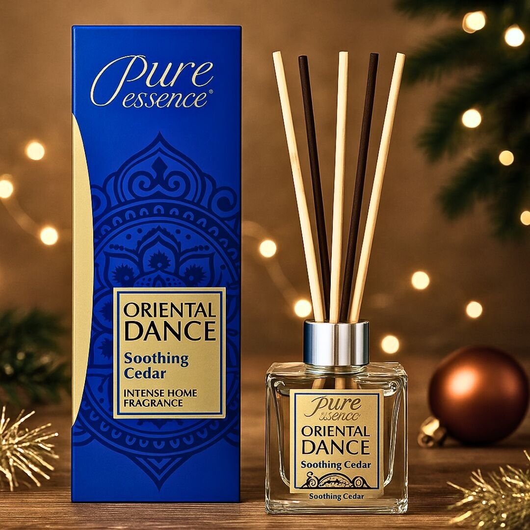 Christmas Special Edition – 75 ml Room Diffusers - ORIENTAL DANCE Soothing Cedar - PURE ESSENCE - Box of 36 pcs