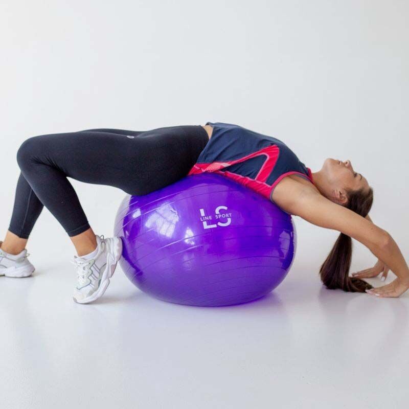 Gymnastikball 75cm für Übungen mit Pumpe LILA Fitnessball