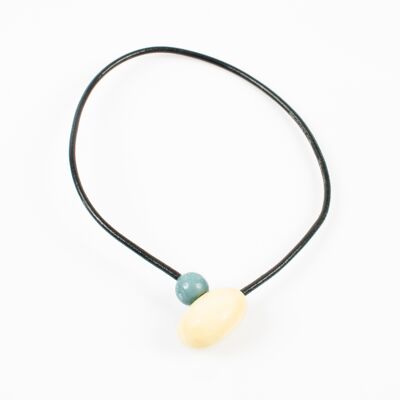 CESARI necklace pastel yellow / light gray blue