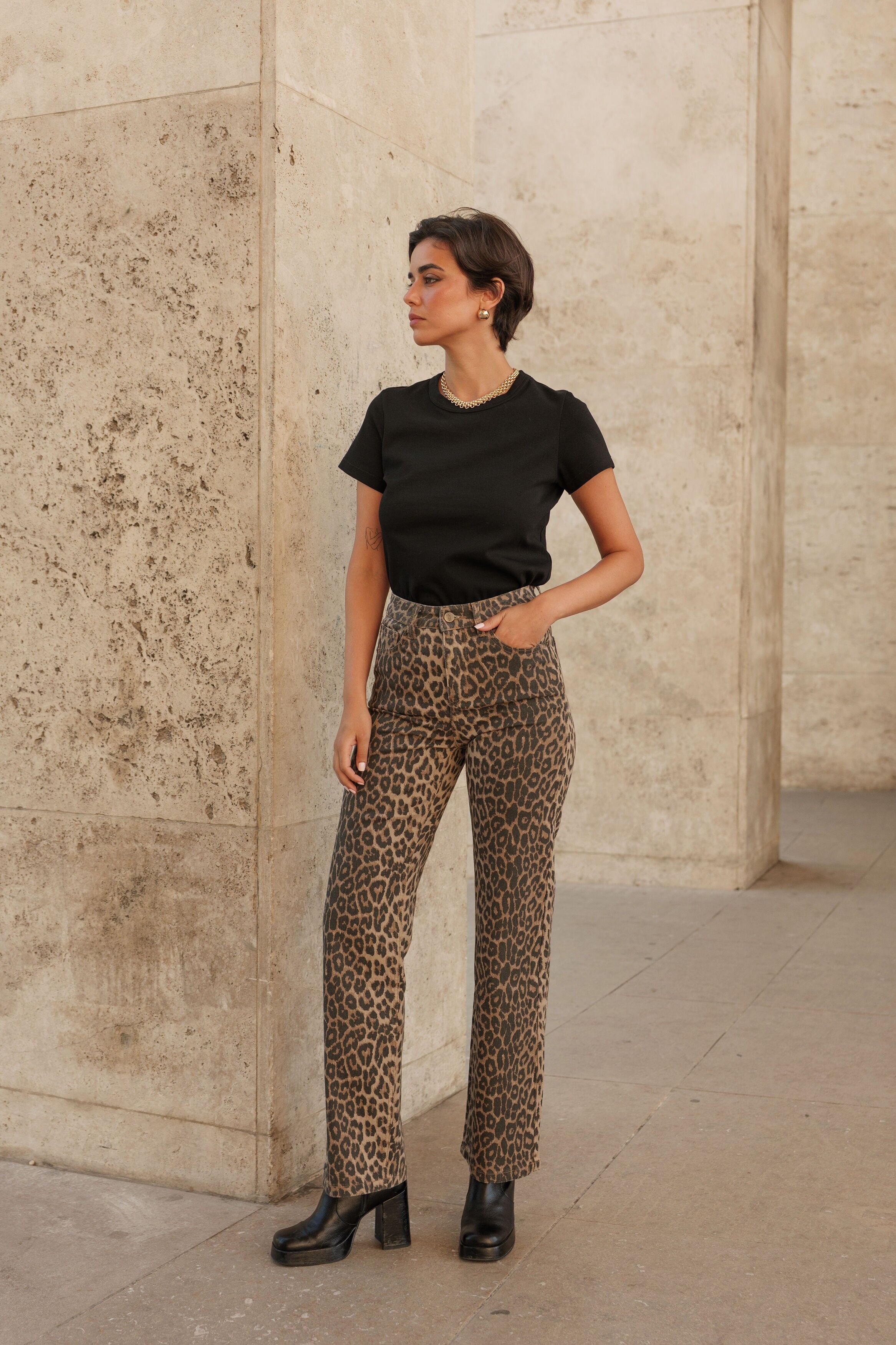 Jeans leopardati curvy taglie forti - Barbara