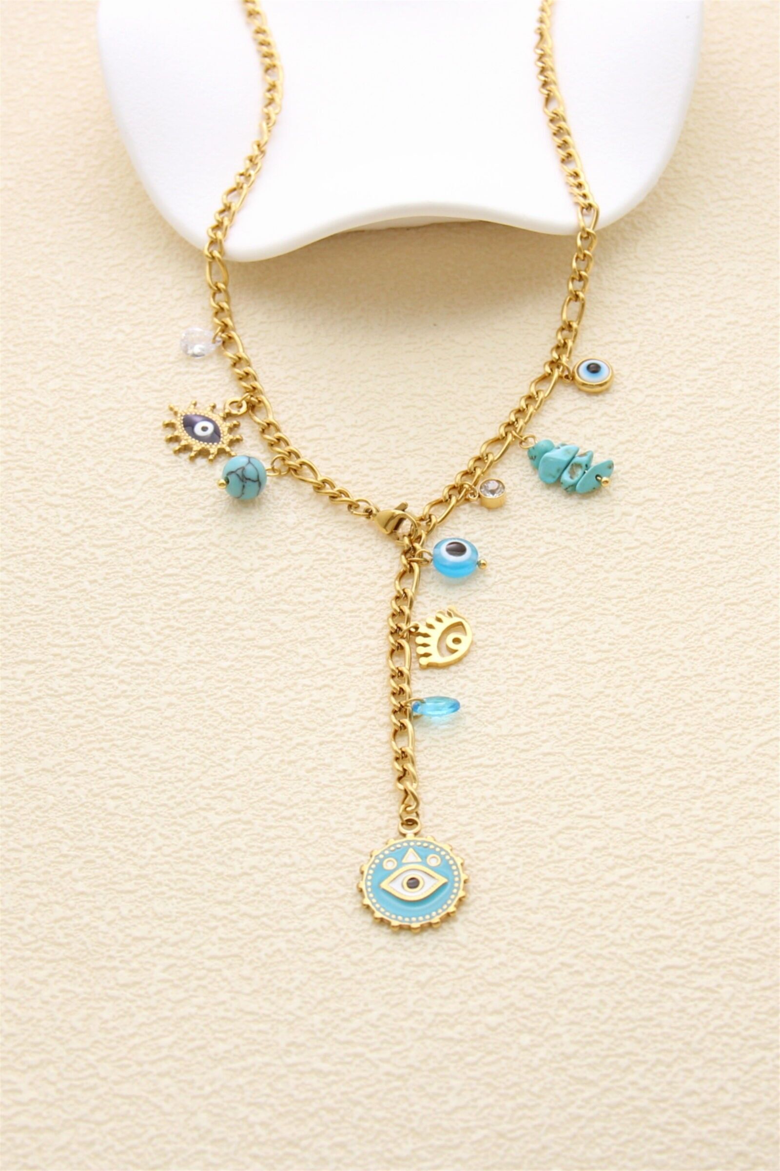 Collier Croix et Médailles Dorées – Acier Inoxydable