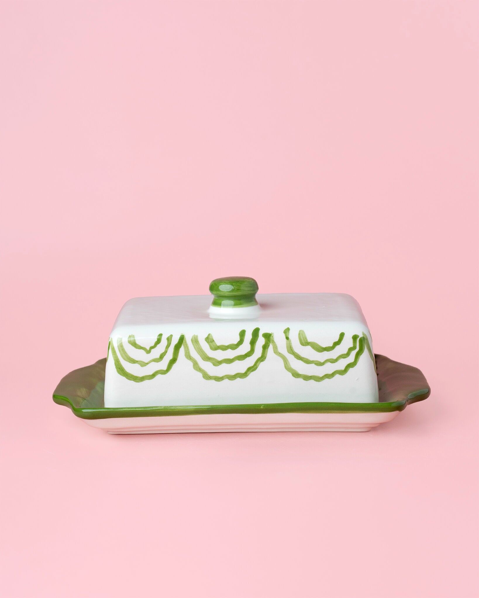 Burriera in ceramica - Piatto da burro - Design vintage per l'arredamento della casa - Collezione Raíces