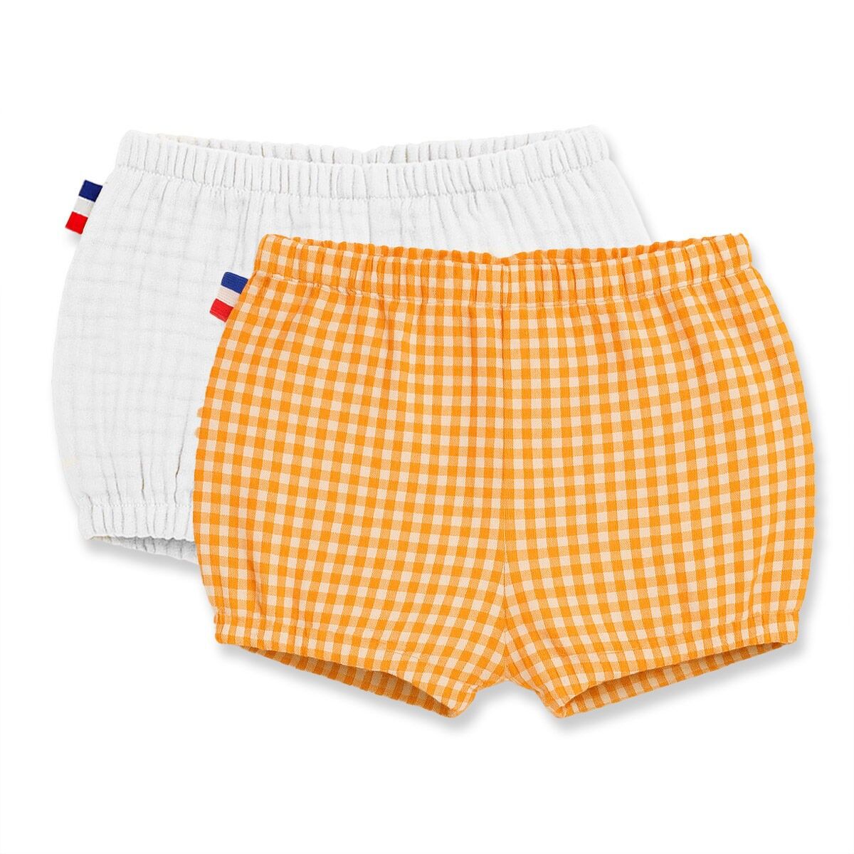 Pumphose aus Bio-Baumwolle in Weiß und Gingham