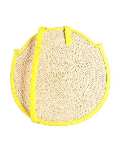 👜 Borsa rotonda in rafia e pelle – Design bicolore realizzato a mano