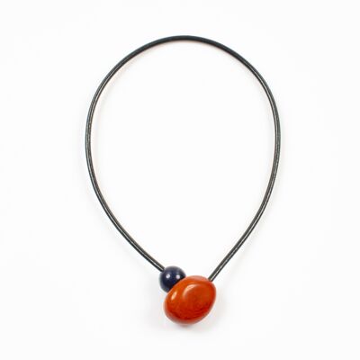 CESARI rust / beu marine necklace
