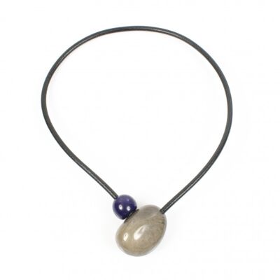 CESARI necklace purplish blue / taupe gray