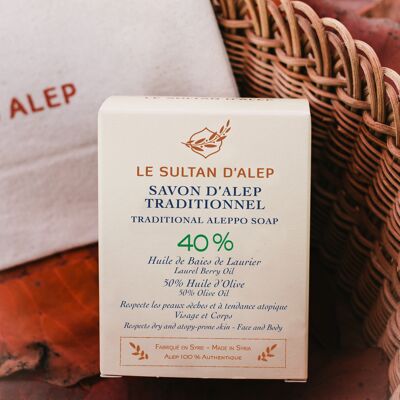 Jabón de Alepo tradicional 40%