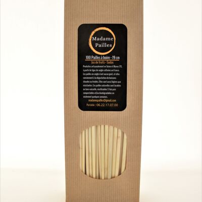 100 Reusable straws in rye - Standard - 19cm