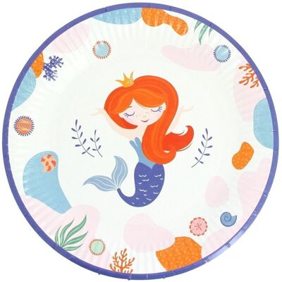 6 Mermaid Coral Plates - Recyclable