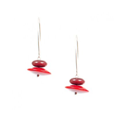 Boucles d'oreilles SOREN rouge/coquelicot