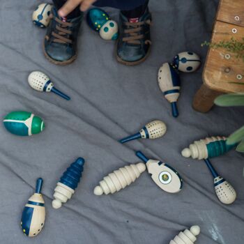 Ensemble de scarabées roulants, jouet en bois pour bébé, avec sac, 1,5-3 ans 13