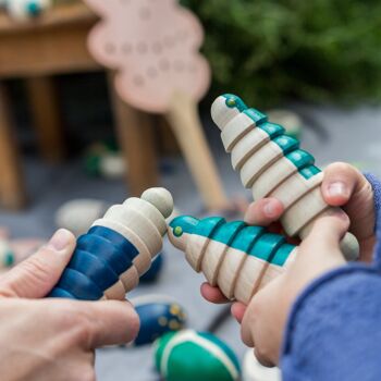 Luciole phosphorescente - bleu, jouet en bois pour enfants, jeu d'extérieur, 3-10 ans 5