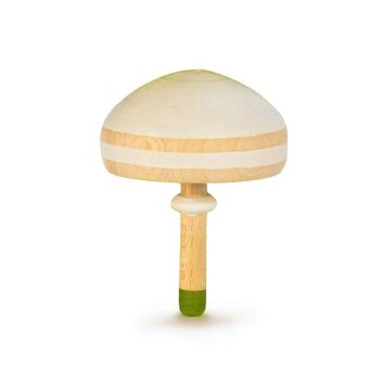 Toupie champignon - Parasol, jouet en bois pour enfant, jeu d'extérieur, à partir de 5 ans 1