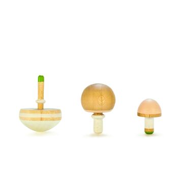Toupie champignon - Parasol, jouet en bois pour enfant, jeu d'extérieur, à partir de 5 ans 2