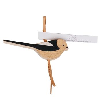 Ornement d'oiseau - Mésange à longue queue, ornement en bois, pépinière, décoration 2