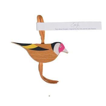 Ornement d'oiseau - chardonneret, ornement en bois, pépinière, décoration 2