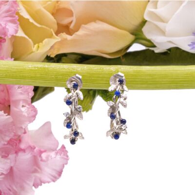 Blue Babylone hoop earrings: silver and lapis lazuli