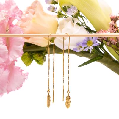 Golden feather earrings: Alinéa collection