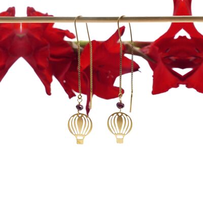 Red Hot Air Balloon Earrings - Garnet: Alinéa collection