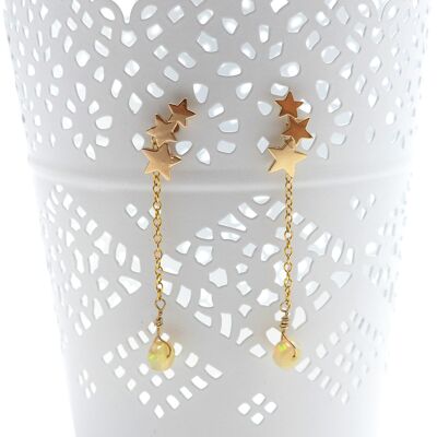 Star and opal earrings