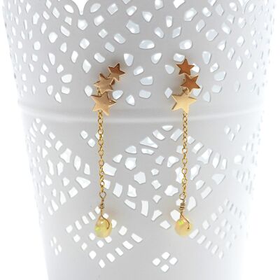 Boucles d’oreilles Etoiles et opales