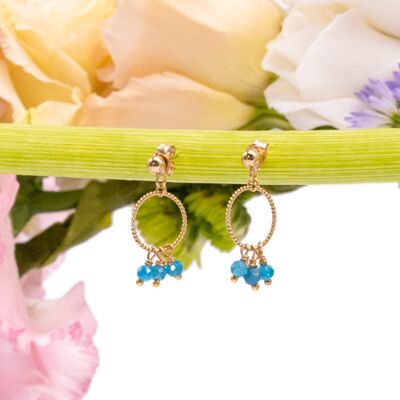 Stella earrings: blue apatite