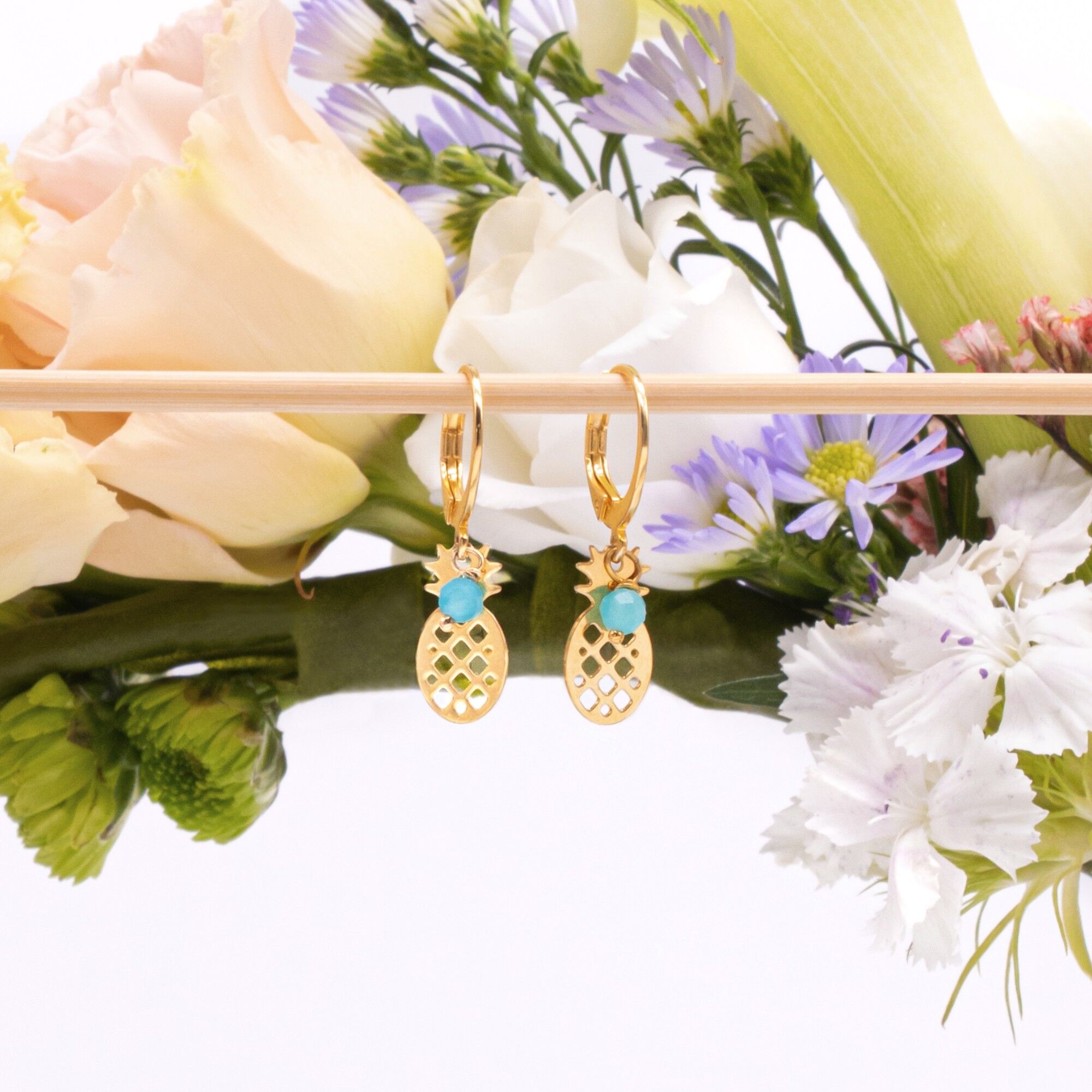 Orecchini ananas: blu