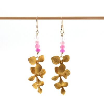 Gold Eden earrings: pink