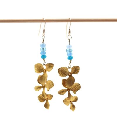 Gold Eden earrings: blue