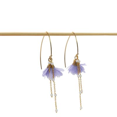 Boucles d’oreilles Flora : fleur violet parme