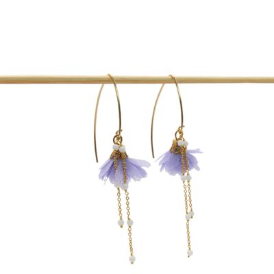 Flora earrings: purple parma flower