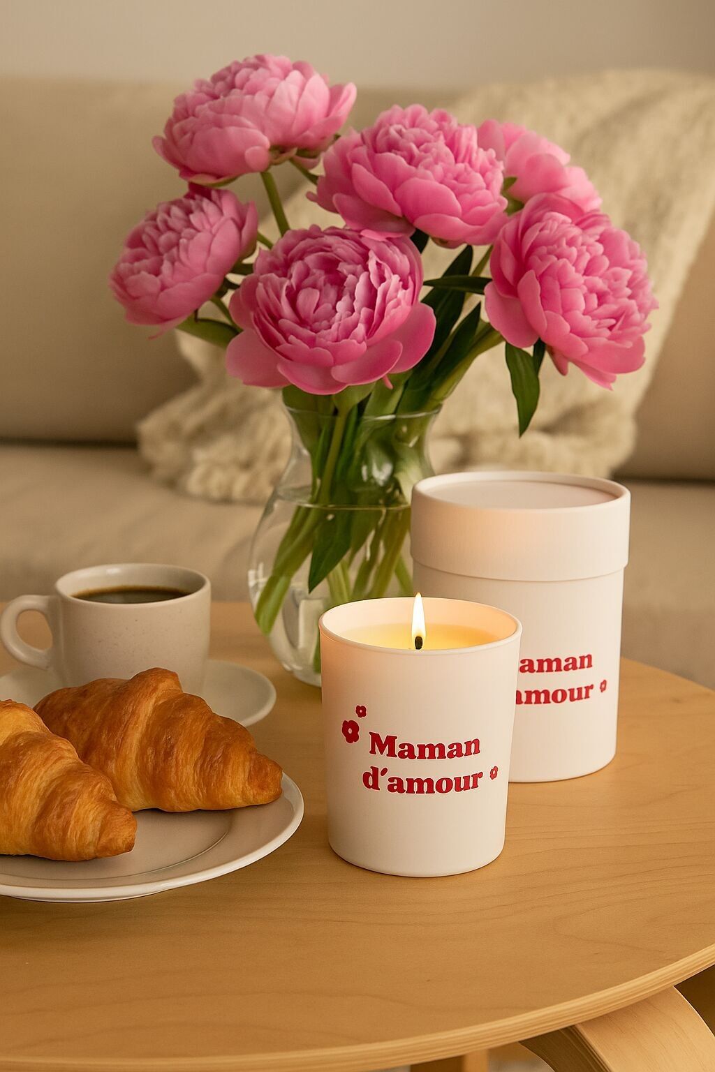 Bougie Fleur de coton - Maman d'amour