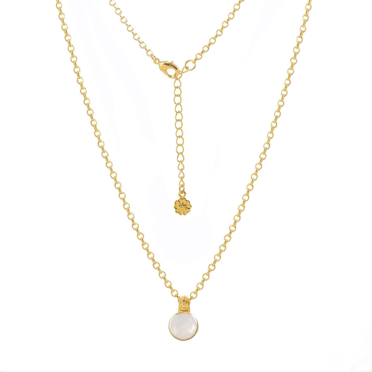 AZUNI Charis Runde Edelsteinkette Moonstonez mit Geschenkbox